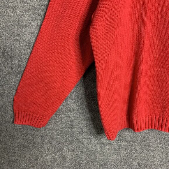 Chaps RL Crewneck Pullover Sweater Red Men Size XL 100% Cotton Crest Logo - Picture 4 of 12